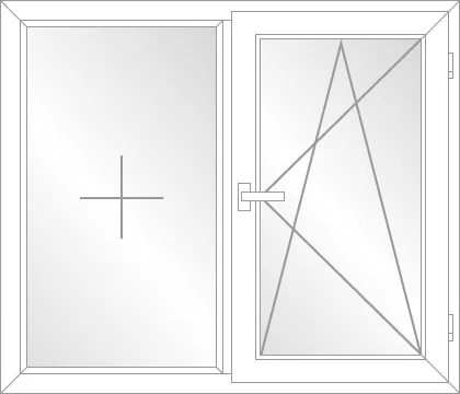 Fixed glazing, tilt and turn, right